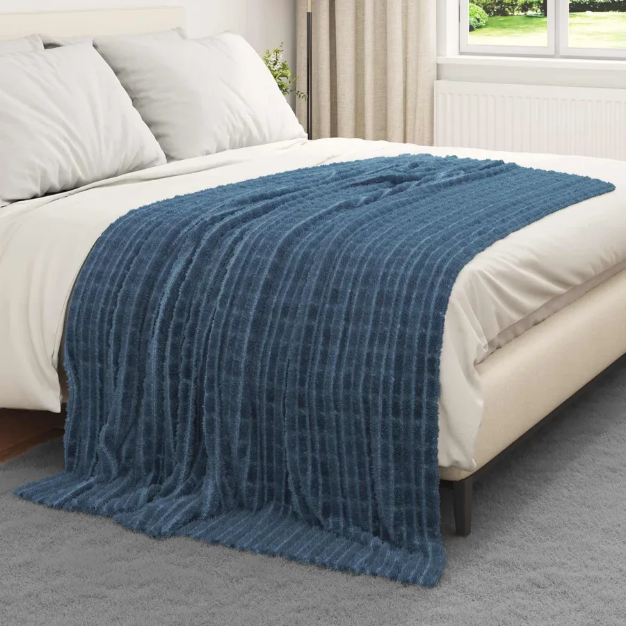Jeté Bleu marine 200 x 150 cm Toison - 3