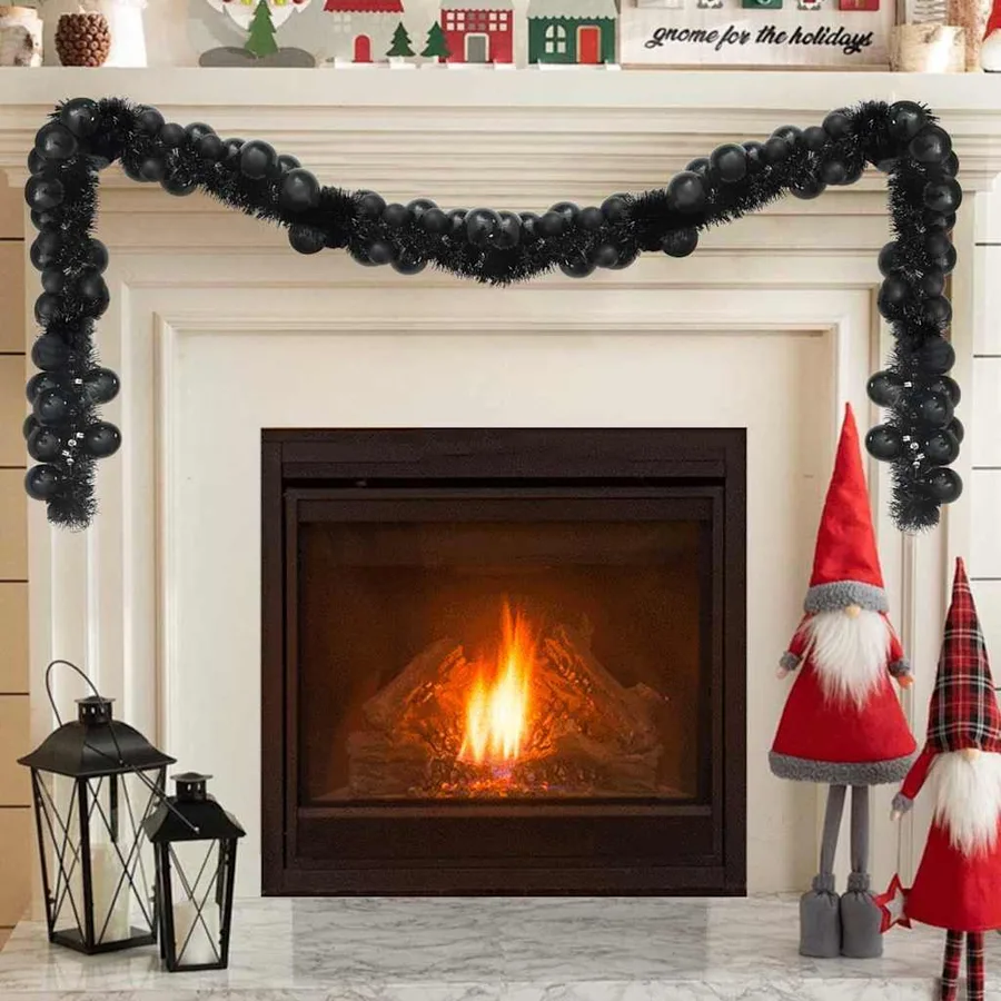 Guirlande de Boules de Noël Noir 186 cm Polystyrène - 3