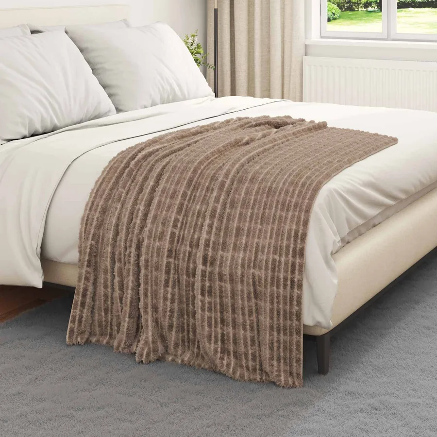 Jeté Camel 150 x 130 cm Toison - 3
