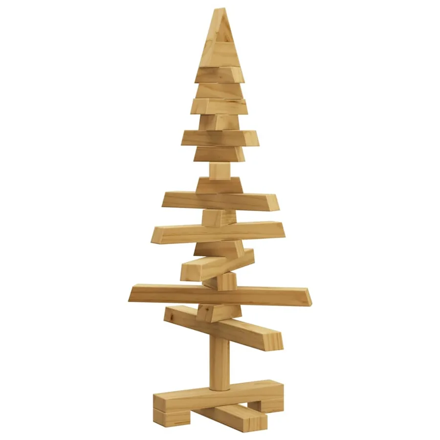 Arbre de Noël en bois Marron 60 cm Bois massif en pin - 2