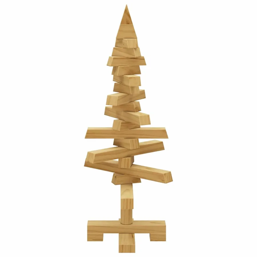 Arbre de Noël en bois Marron 60 cm Bois massif en pin - 5