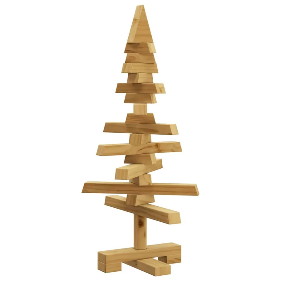 Arbre de Noël en bois Marron 60 cm Bois massif en pin - 7