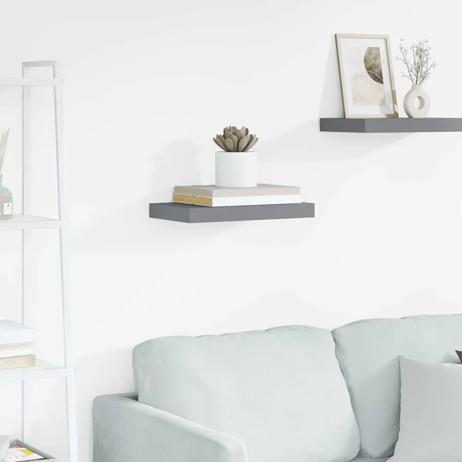 Étagère murale flottante gris 40x23,5x3,8 cm MDF