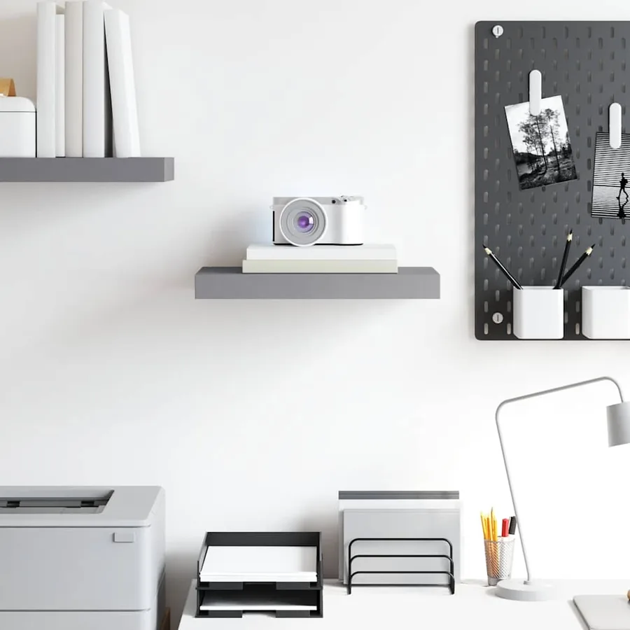 Étagère murale flottante gris 40x23,5x3,8 cm MDF - 3