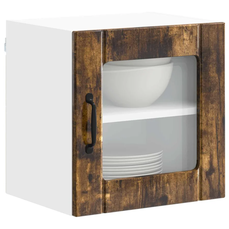 Cabinet en verre mural LUCCA Chêne fumé 40 x 31 x 40 cm - 3