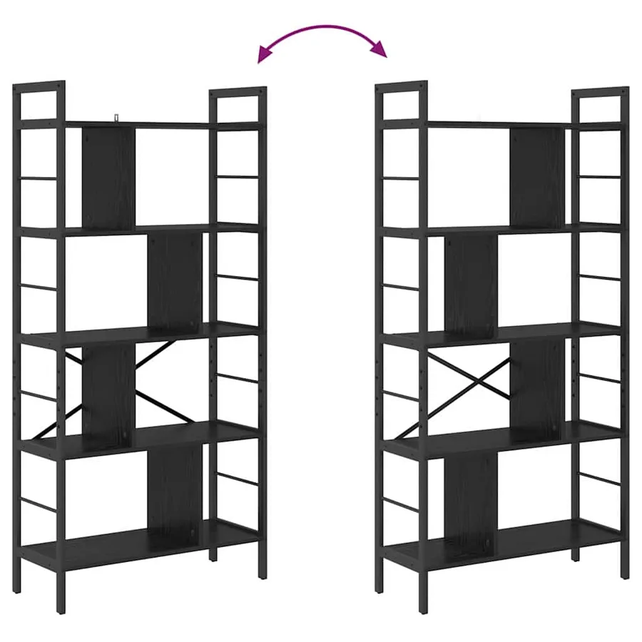Étagère Chêne noir 75 x 30 x 156 cm Bois d'ingénierie - 10