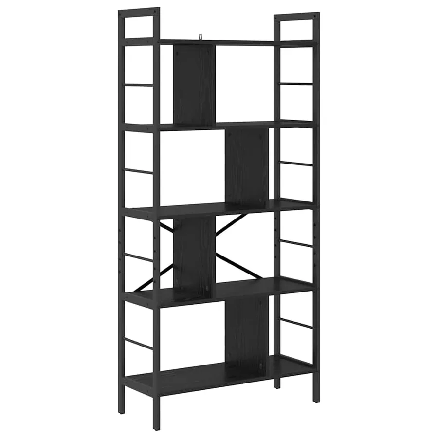 Étagère Chêne noir 75 x 30 x 156 cm Bois d'ingénierie - 2