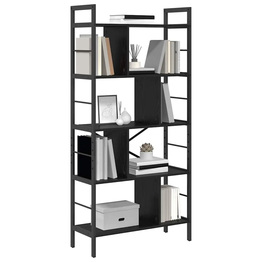 Étagère Chêne noir 75 x 30 x 156 cm Bois d'ingénierie - 3