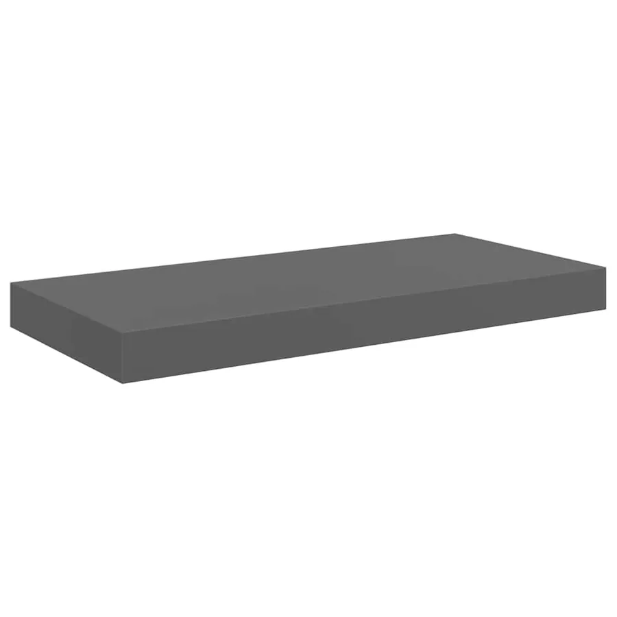 Étagère murale flottante 2 pcs Gris brillant 50x23,5x3,8 cm MDF - 6