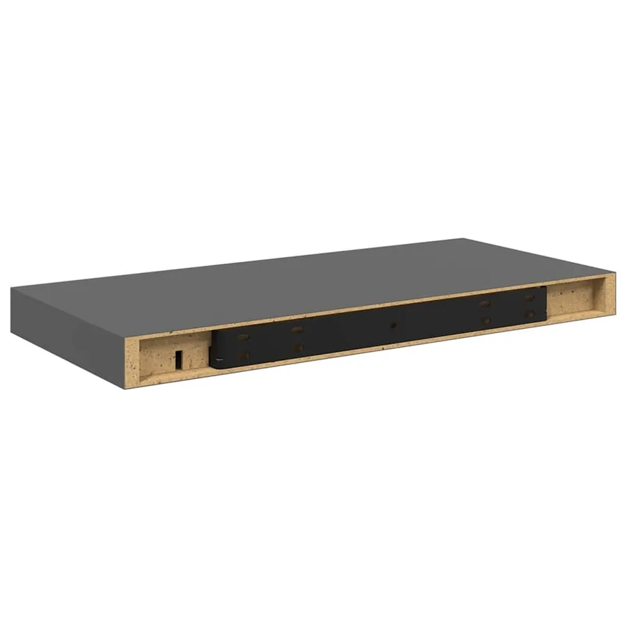 Étagère murale flottante 2 pcs Gris brillant 50x23,5x3,8 cm MDF - 9