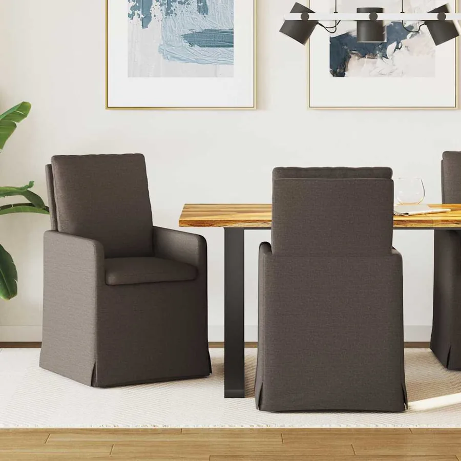 Chaises de salle à manger 2 pcs Gris foncé 57 x 67 x 98 cm Lin
