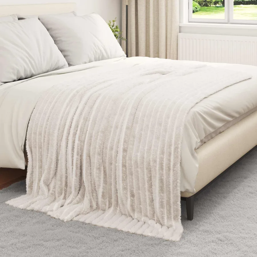 Jeté Crème 200 x 150 cm Toison - 3