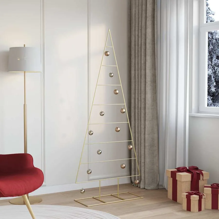 Arbre de Noël en métal Doré 181 cm Acier peint par poudre