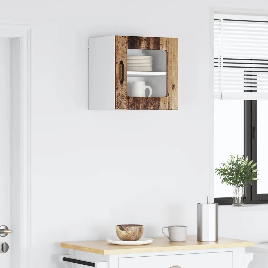 Cabinet en verre mural LUCCA Bois ancien 40 x 31 x 40 cm - 4