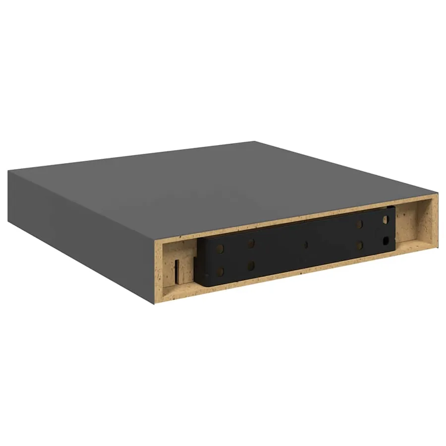Étagère murale flottante Gris brillant 23x23,5x3,8 cm MDF - 8