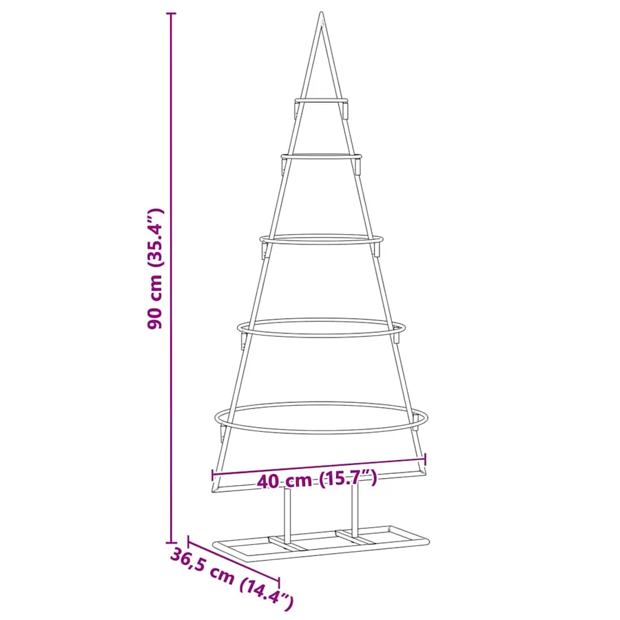Arbre de Noël en métal Doré 90 cm Acier peint par poudre - 9