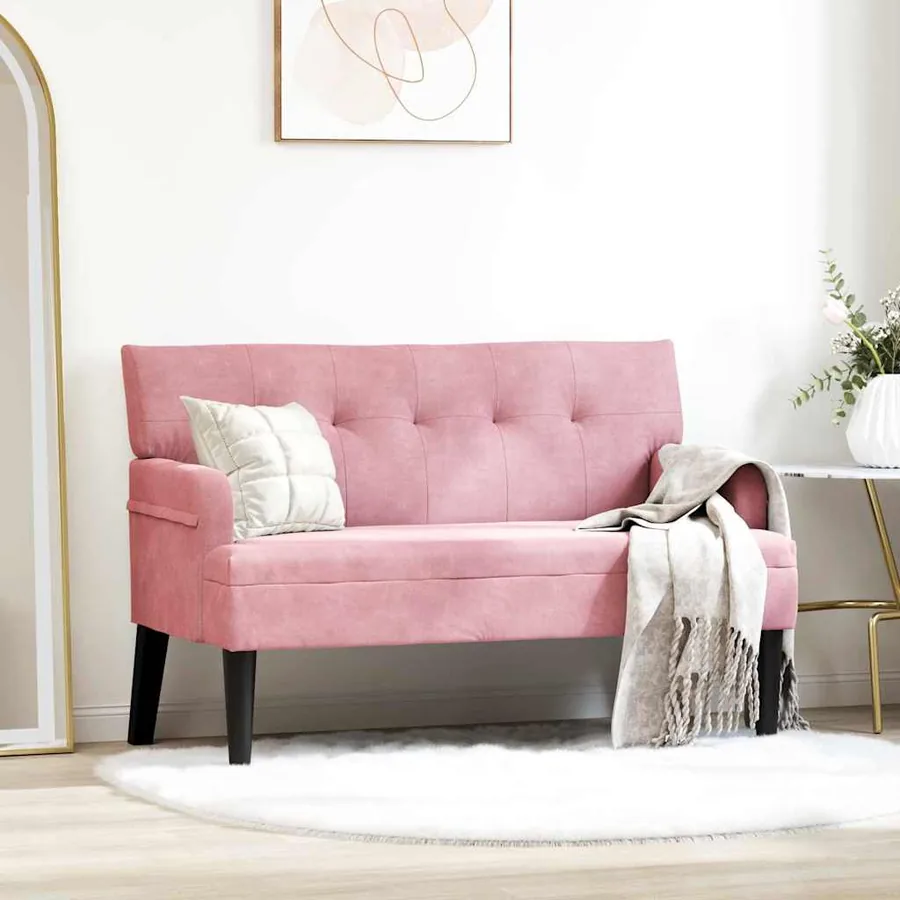 Banc Chesterfield Rose 112 x 65,5 x 75 cm Velours
