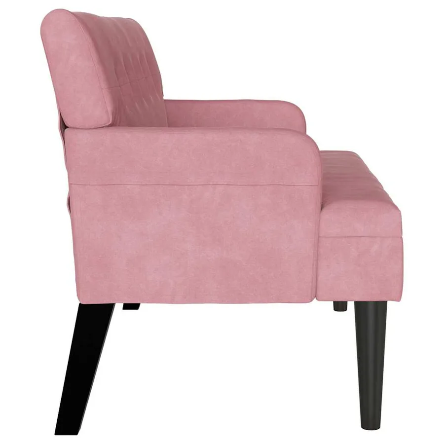 Banc Chesterfield Rose 112 x 65,5 x 75 cm Velours - 5
