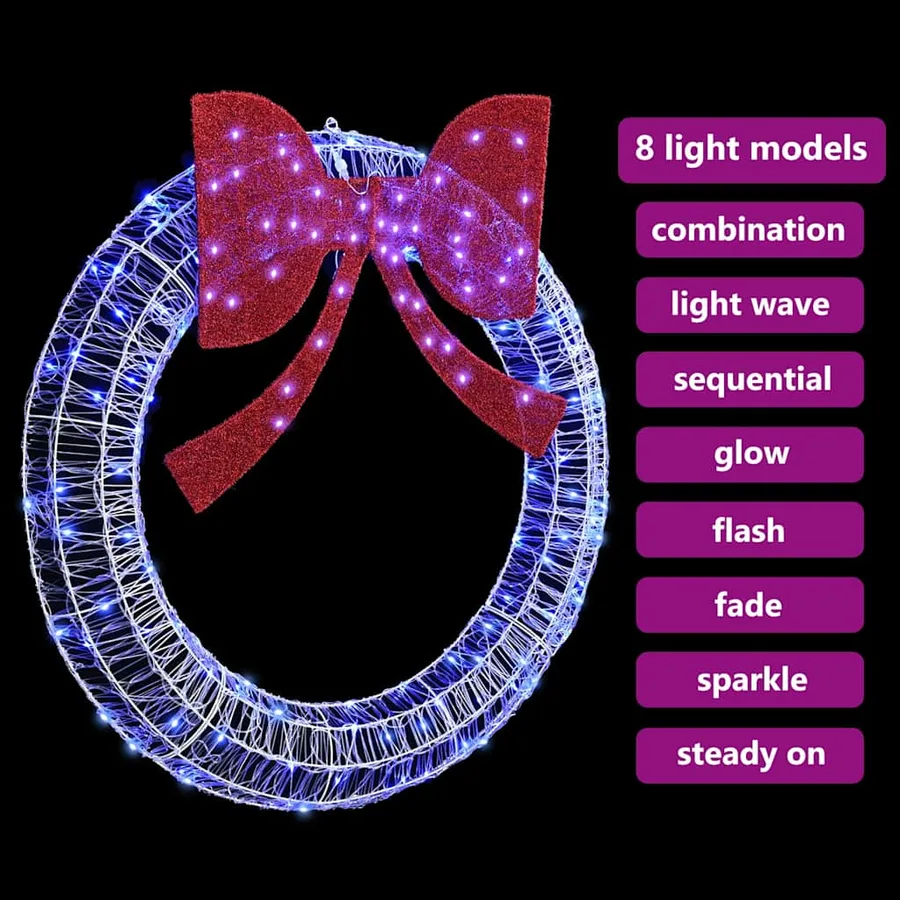 Couronne avec 150 LED Bleu 120 cm Acrylique - 8