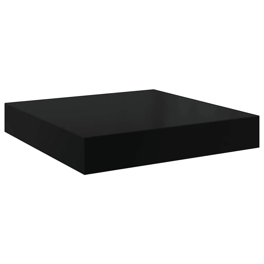 Étagère murale flottante Noir brillant 23x23,5x3,8 cm MDF - 2