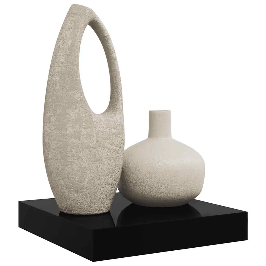 Étagère murale flottante Noir brillant 23x23,5x3,8 cm MDF - 5