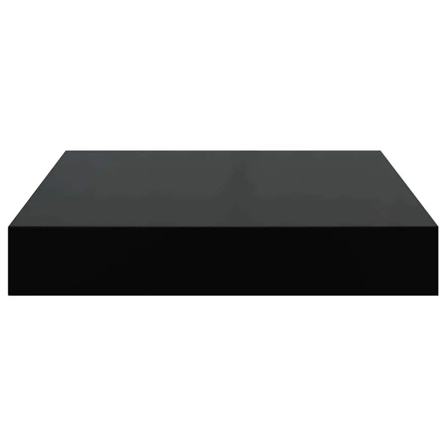 Étagère murale flottante Noir brillant 23x23,5x3,8 cm MDF - 7