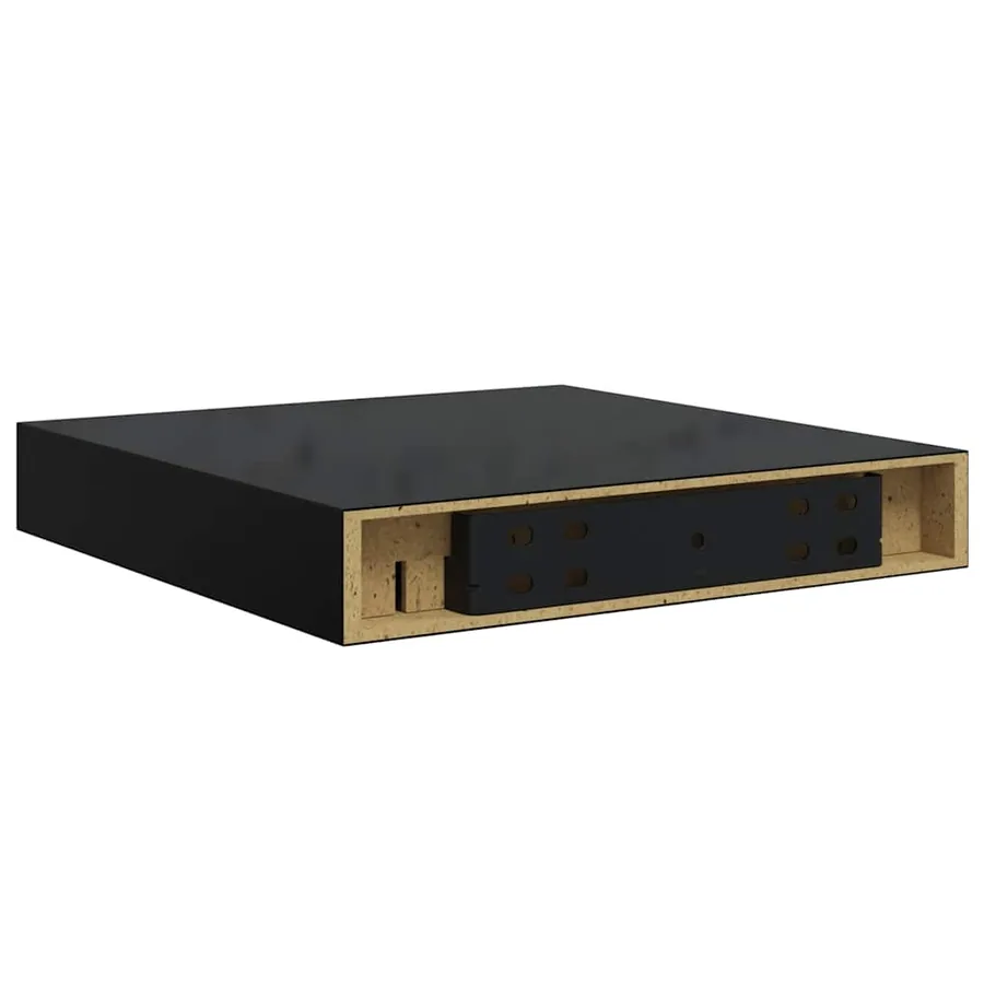 Étagère murale flottante Noir brillant 23x23,5x3,8 cm MDF - 8