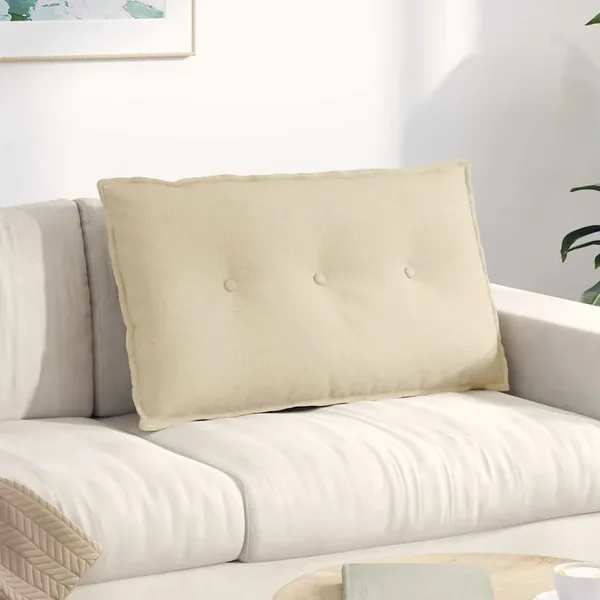 Coussin de Dos Crème 80 x 19 x 50 cm tissu