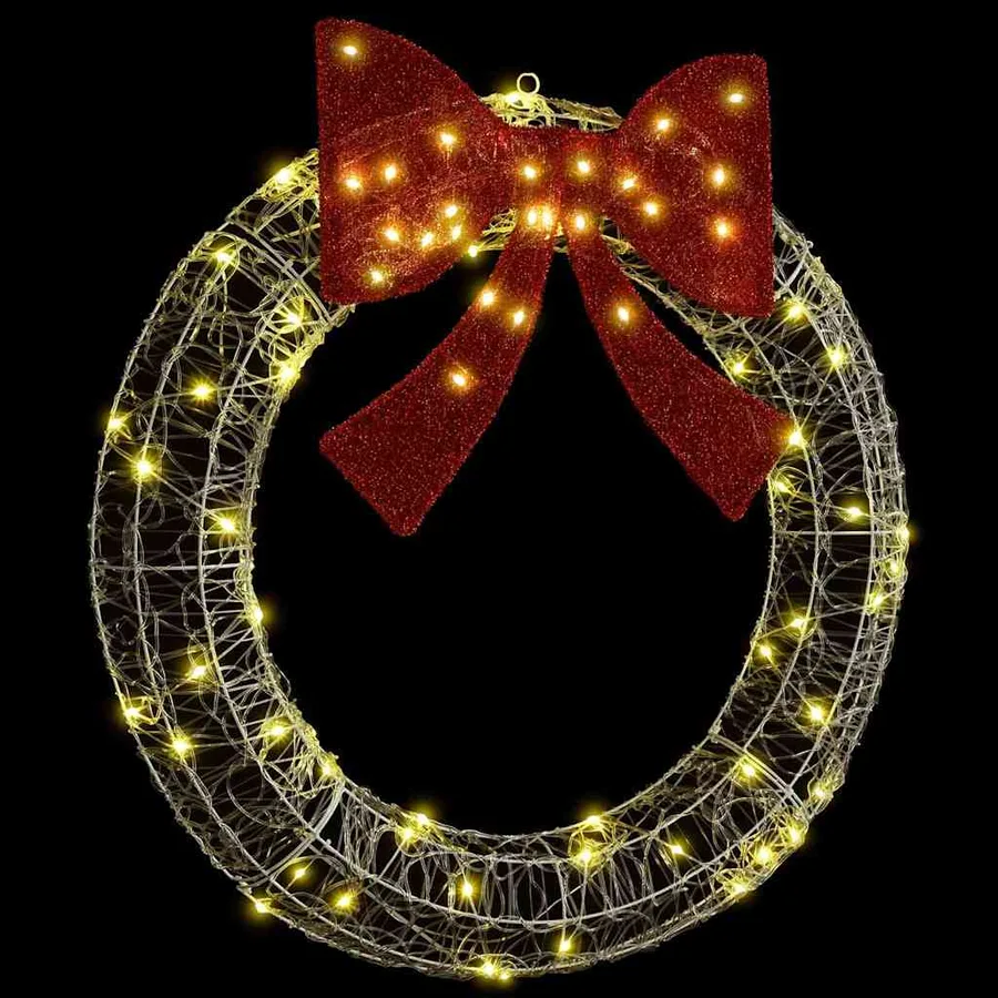Couronne avec 80 LED Blanc chaud 92 x 92 x 9,5 cm Acrylique - 4