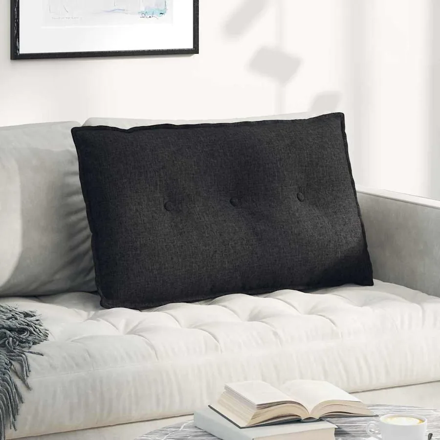 Coussin de Dos Noir 80 x 19 x 50 cm tissu