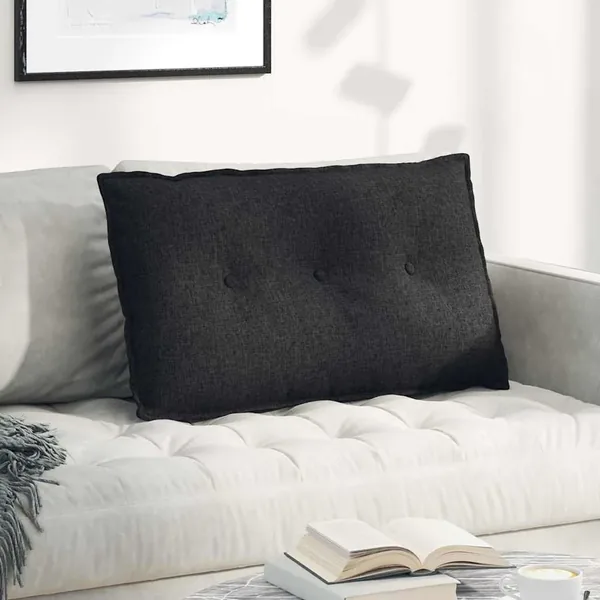 Coussin de Dos Noir 80 x 19 x 50 cm tissu