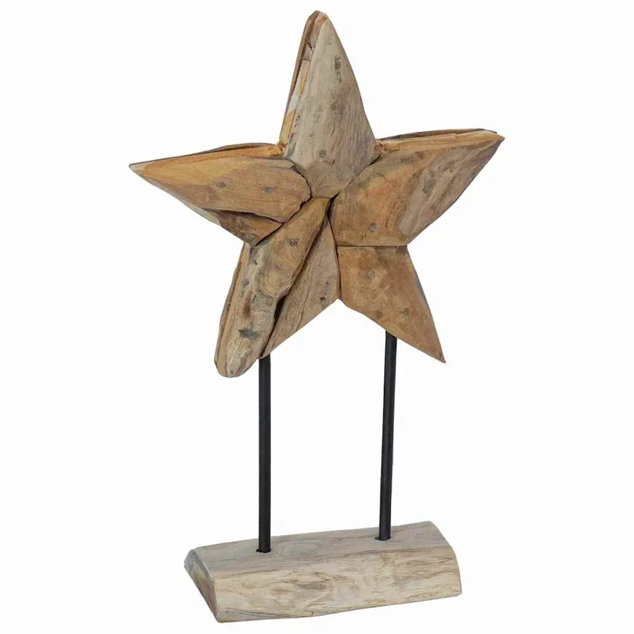 Étoile de Noël Marron 31 x 15 x 46 cm Bois de teck massif - 6