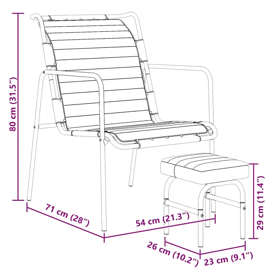Fauteuil de relaxation avec repose-pied Noir Cuir véritable - 7