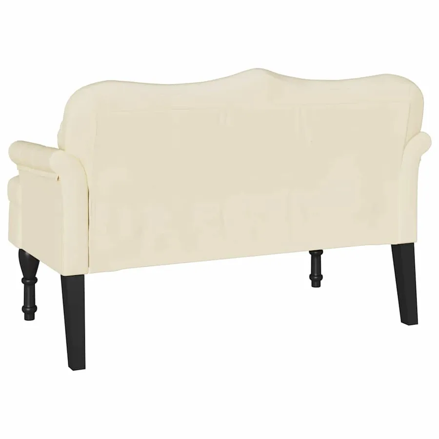Banc Chesterfield Crème 120,5 x 65 x 75 cm Simili cuir - 6