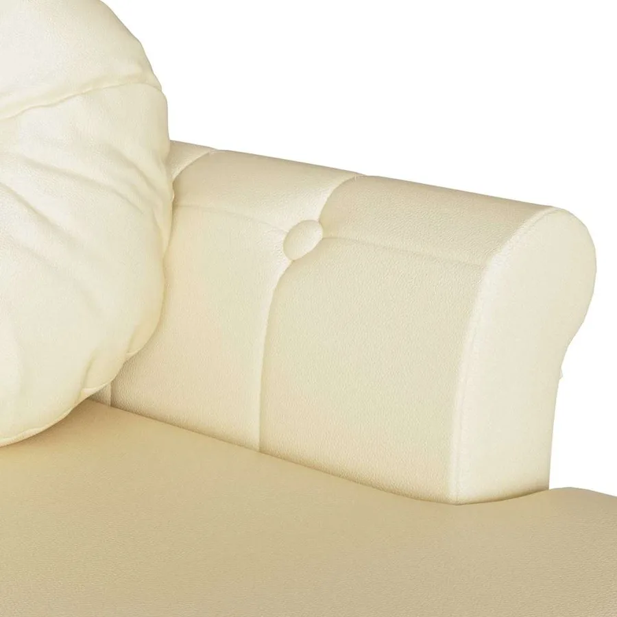 Banc Chesterfield Crème 120,5 x 65 x 75 cm Simili cuir - 7