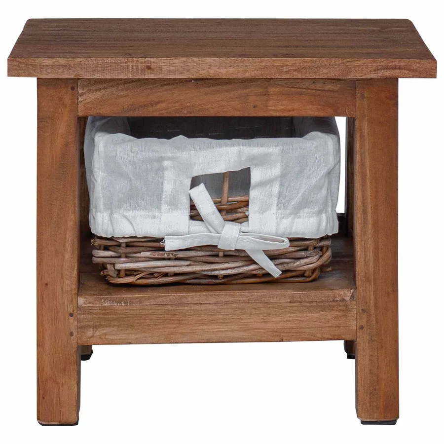 Table d'appoint Marron 38 x 28 x 35 cm Bois massif d'acajou - 5