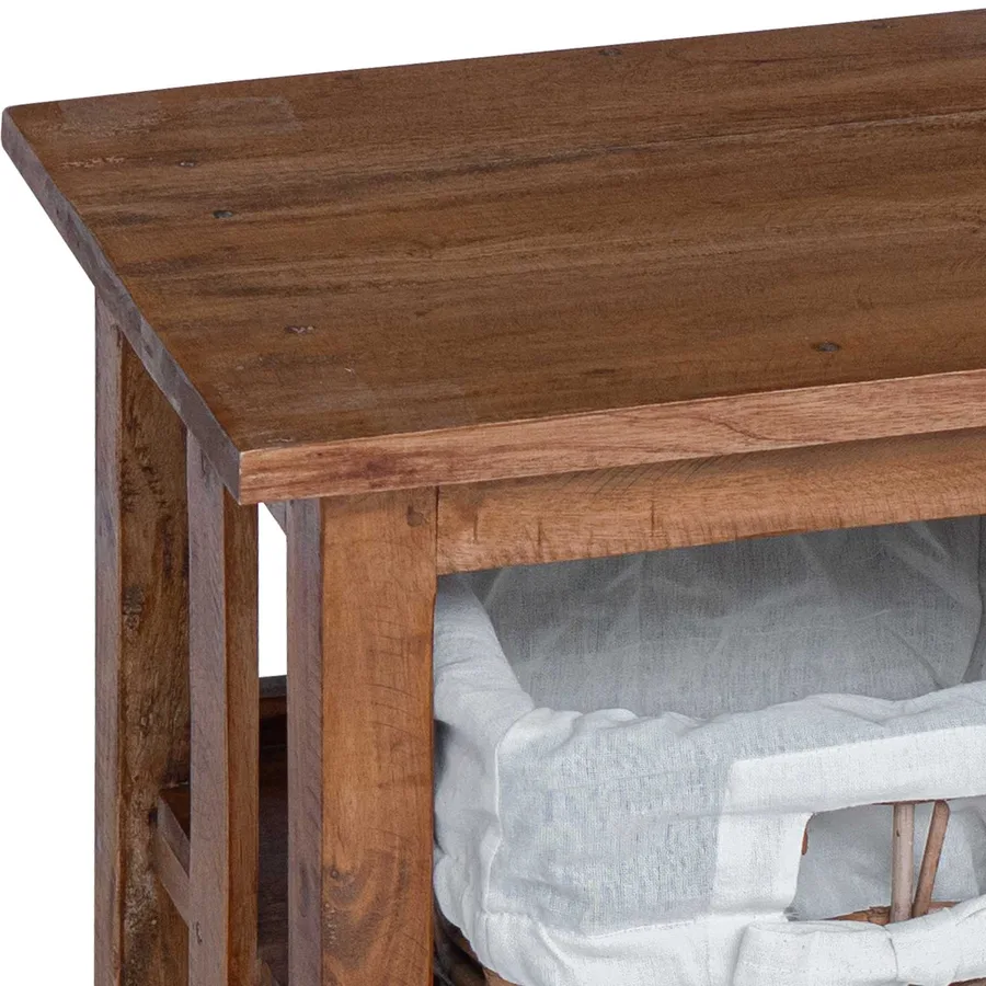 Table d'appoint Marron 38 x 28 x 35 cm Bois massif d'acajou - 9