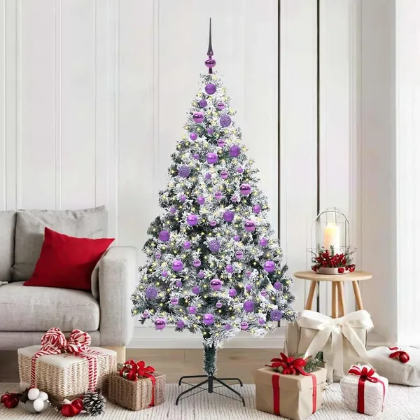 Sapin de Noël artificiel Blanc 180 cm PVC, Acier et Plastique