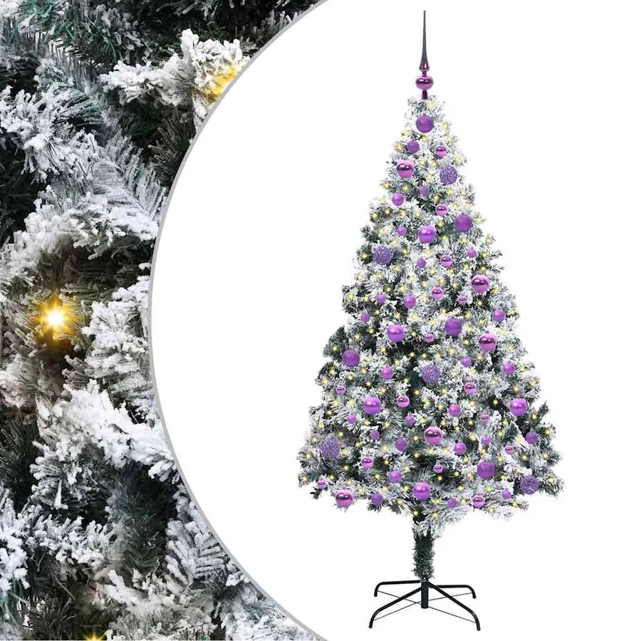 Sapin de Noël artificiel Blanc 180 cm PVC, Acier et Plastique - 2