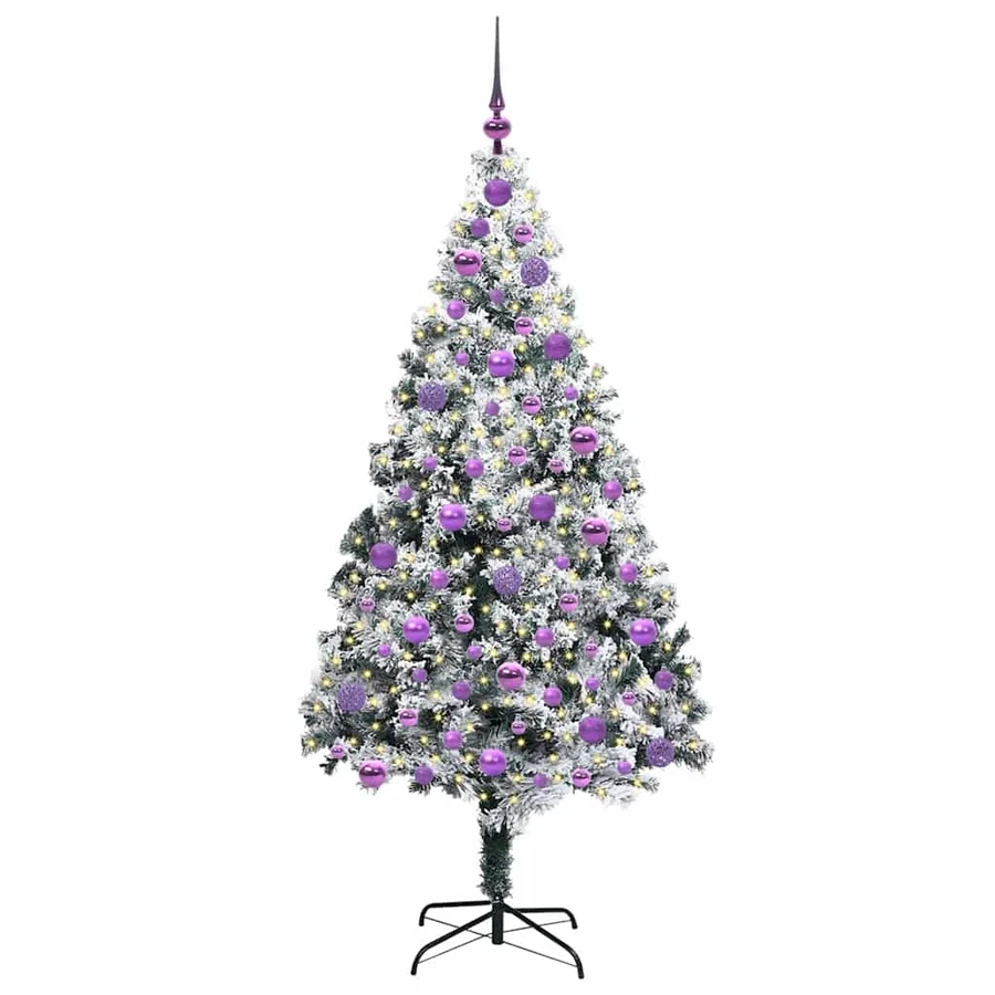 Sapin de Noël artificiel Blanc 180 cm PVC, Acier et Plastique - 3