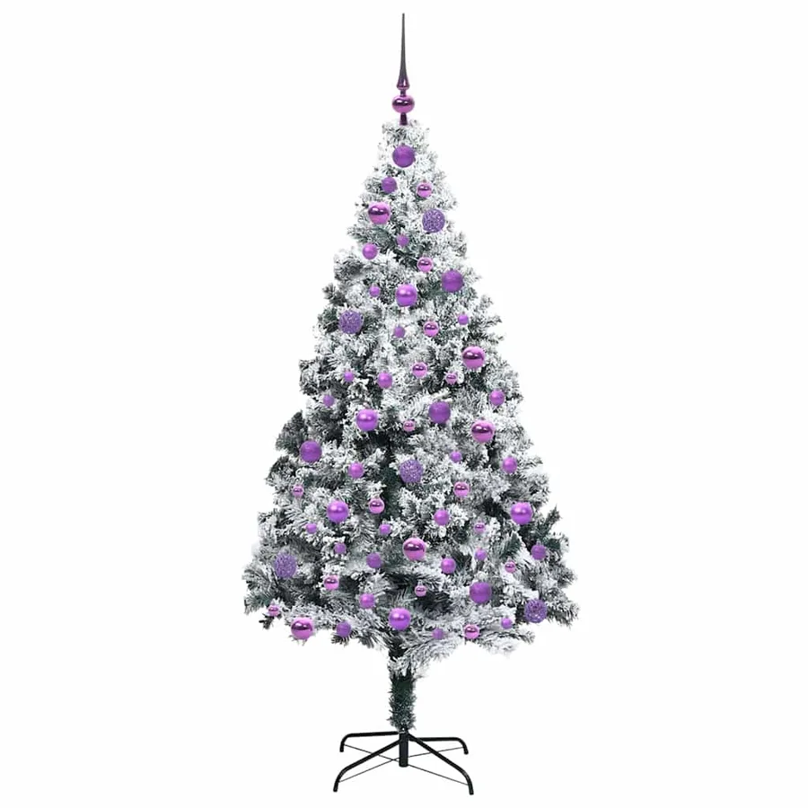 Sapin de Noël artificiel Blanc 180 cm PVC, Acier et Plastique - 4