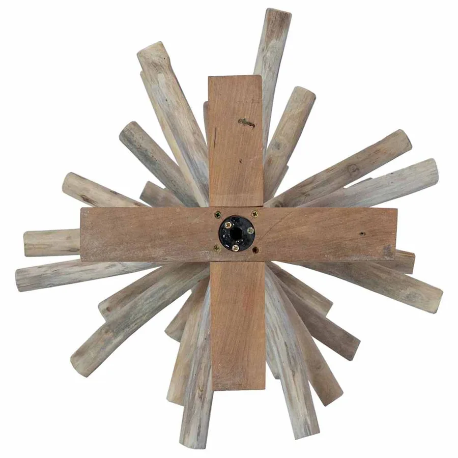 Sapin de Noël avec support Marron 90 cm Bois de teck solide - 8