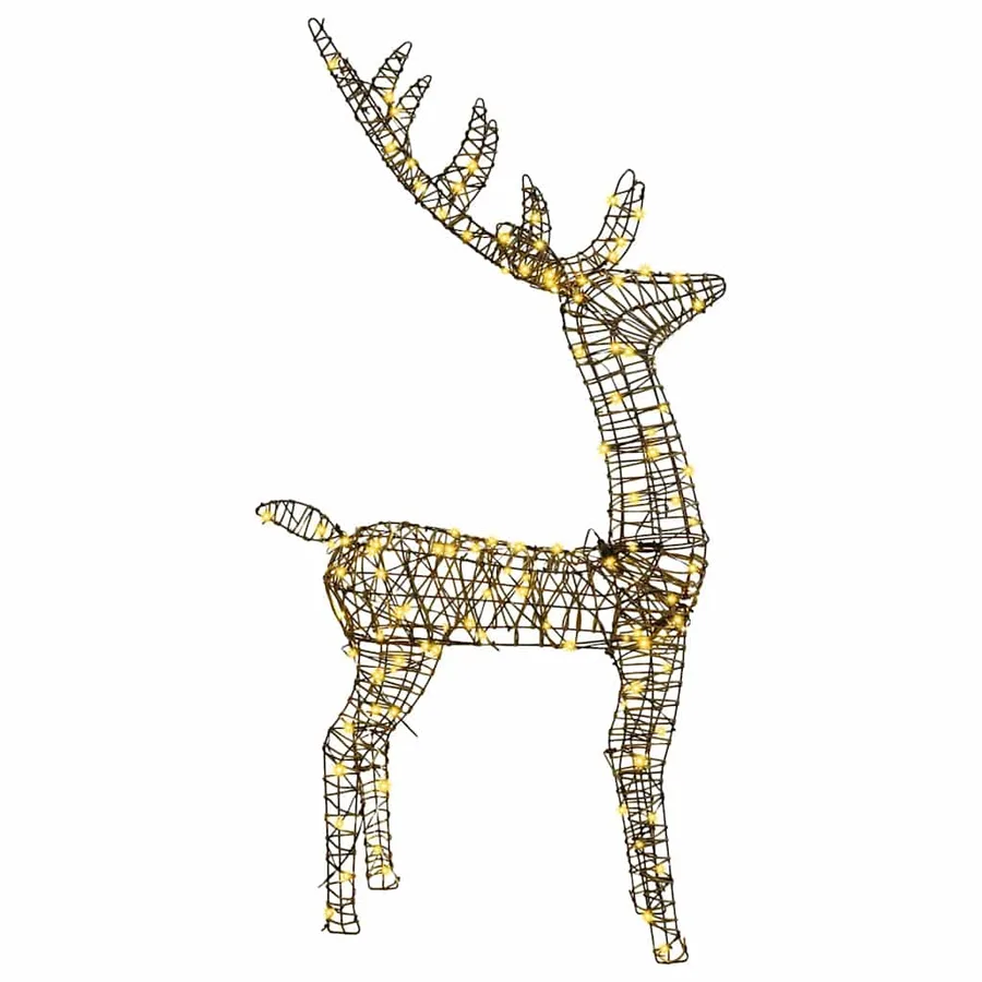 Renne 3D avec 140 LED Blanc chaud 70 x 41 x 128 cm Rotin - 5