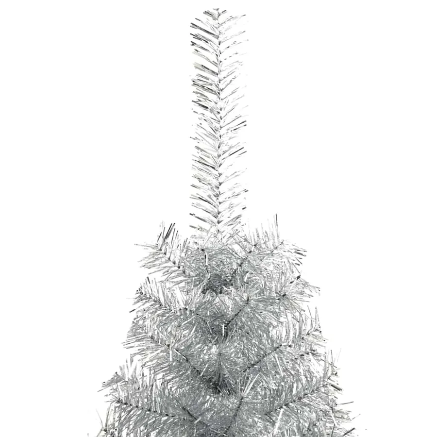 Sapin de Noël artificiel pré-éclairé Argent 210 cm PET - 11
