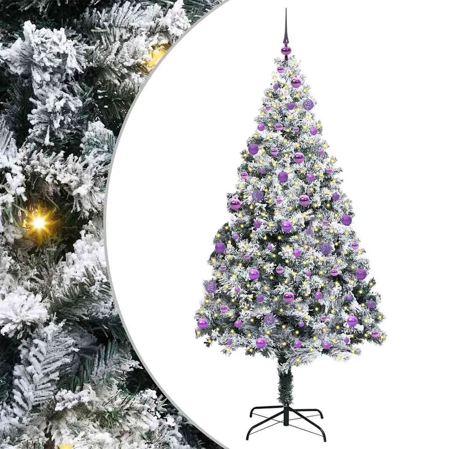 Sapin de Noël artificiel Blanc 210 cm PVC, Acier et Plastique - 2