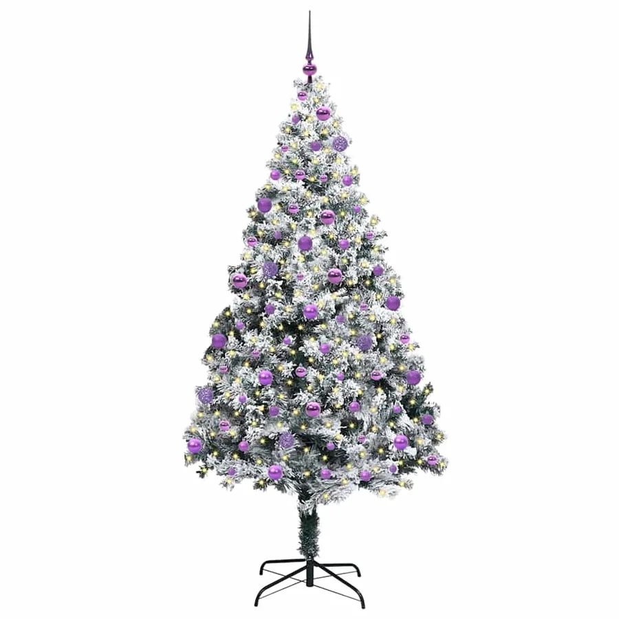Sapin de Noël artificiel Blanc 210 cm PVC, Acier et Plastique - 3