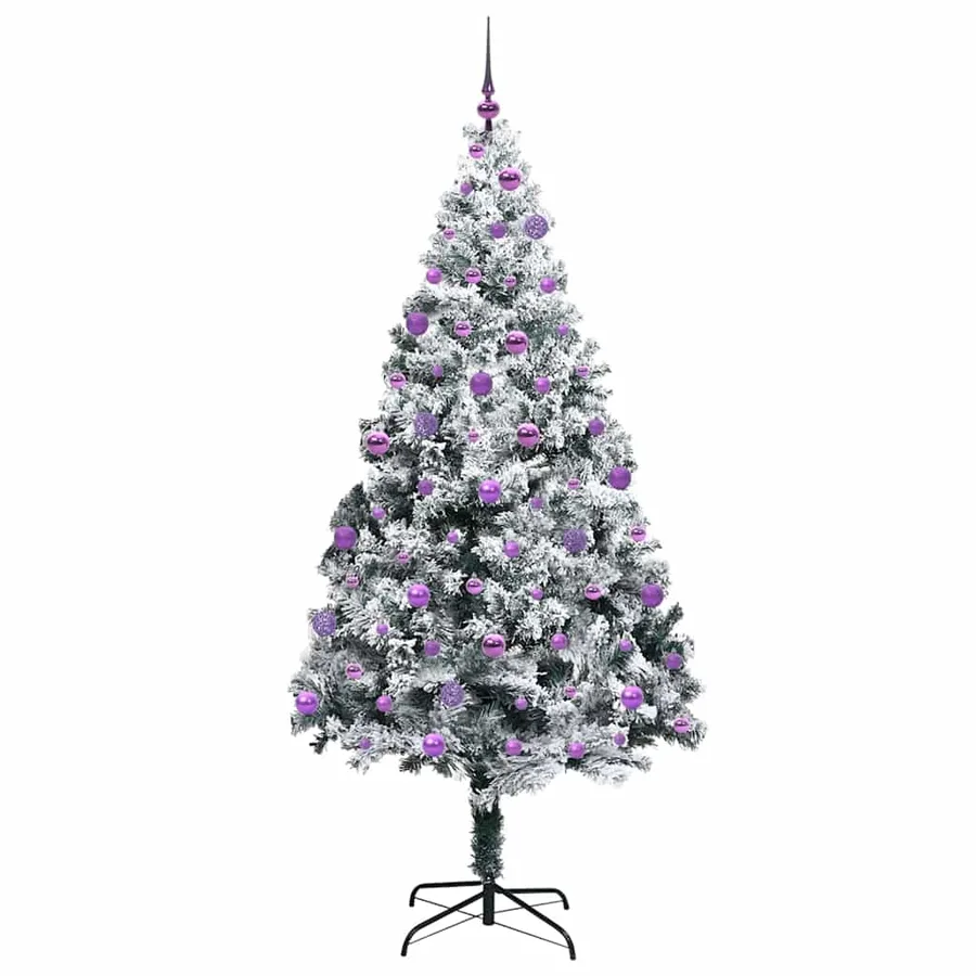Sapin de Noël artificiel Blanc 210 cm PVC, Acier et Plastique - 4
