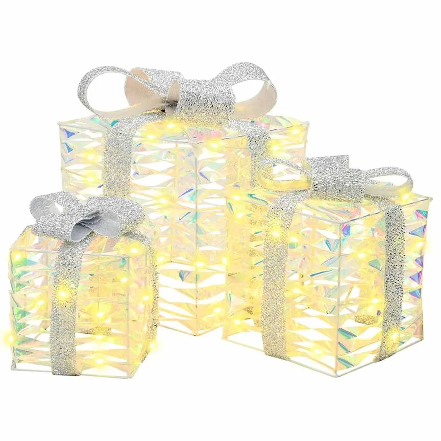 Boîte Cadeau avec 60 LED 3 pcs Blanc chaud 20 x 20 x 20 cm PET - 2