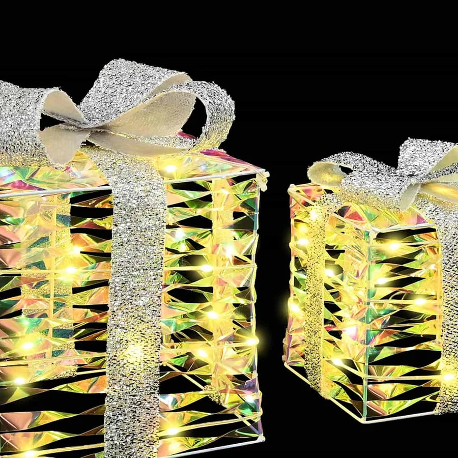 Boîte Cadeau avec 60 LED 3 pcs Blanc chaud 20 x 20 x 20 cm PET - 7