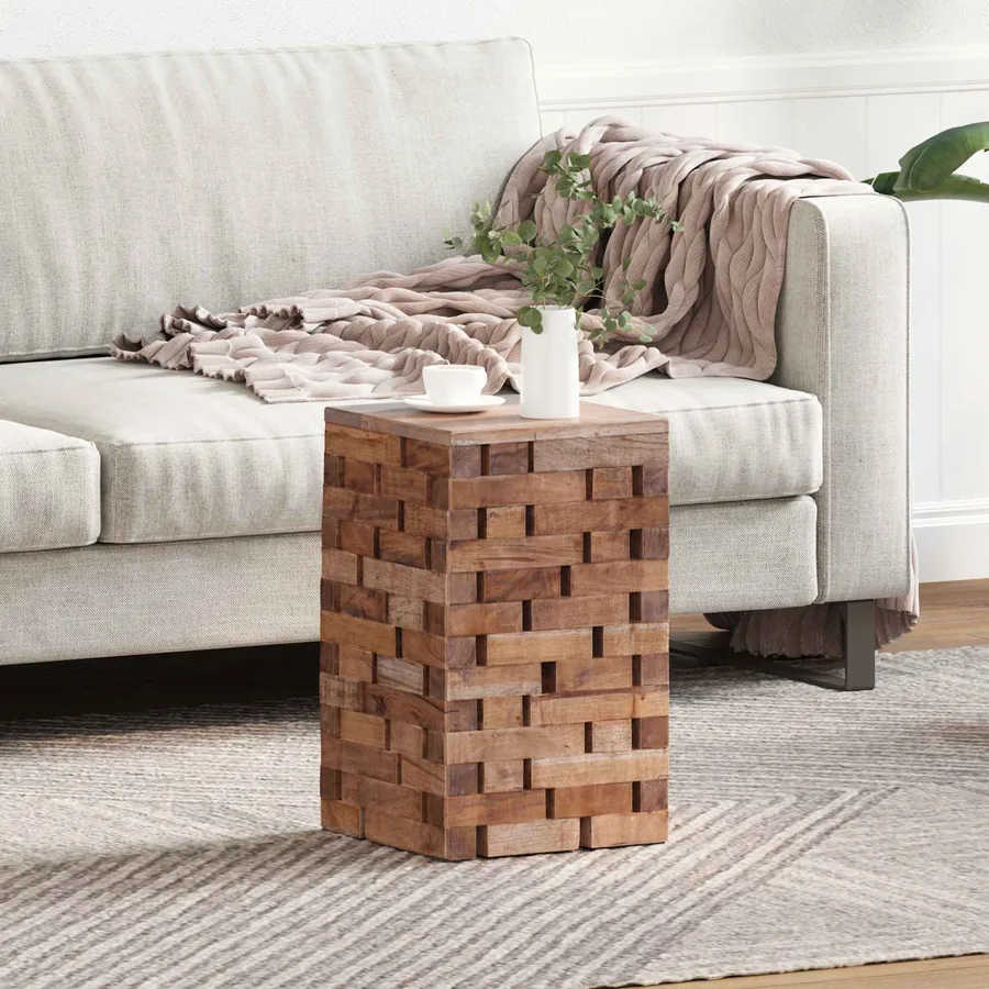 Tabouret Naturel 29 x 29 x 48 cm Bois massif de récupération